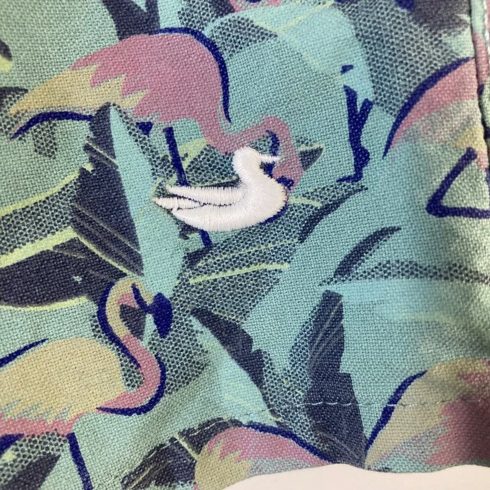 Mens Southern Marsh Hanover Boxer Pink Flamingos Green S Cotton‎